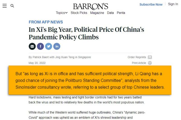 20220520 - In Xi's Big Year, Political Price Of China's Pandemic Policy Climbs