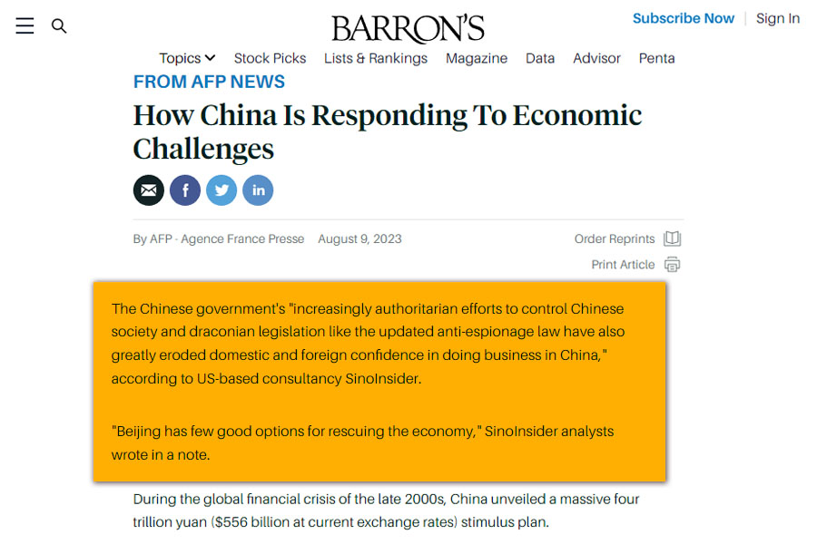 20230809 - How China Is Responding To Economic Challenges